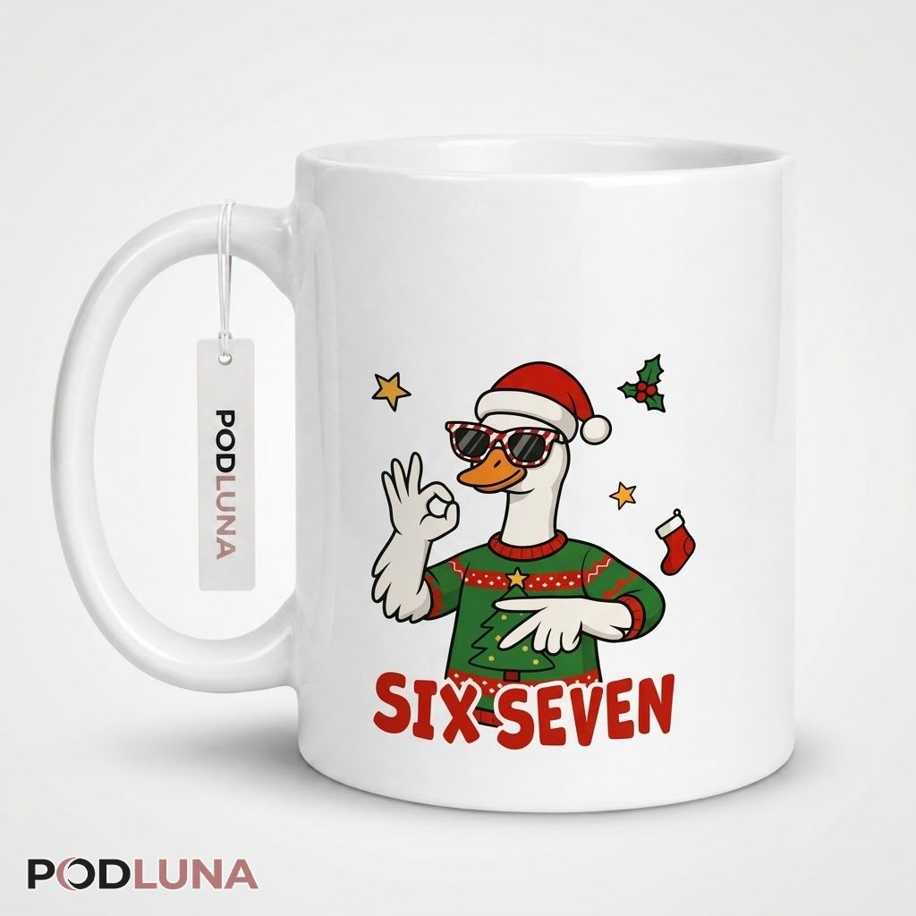 Funny Christmas Mugs Six Seven Silly Goose Ugly Sweater Coffee Cup 1