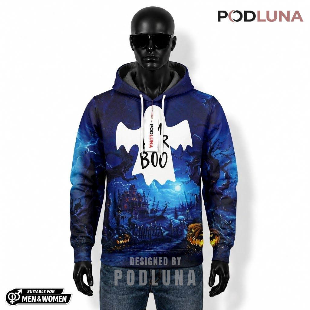 Ghost Halloween 3D Hoodie Im Her Boo Haunted Mansion 1