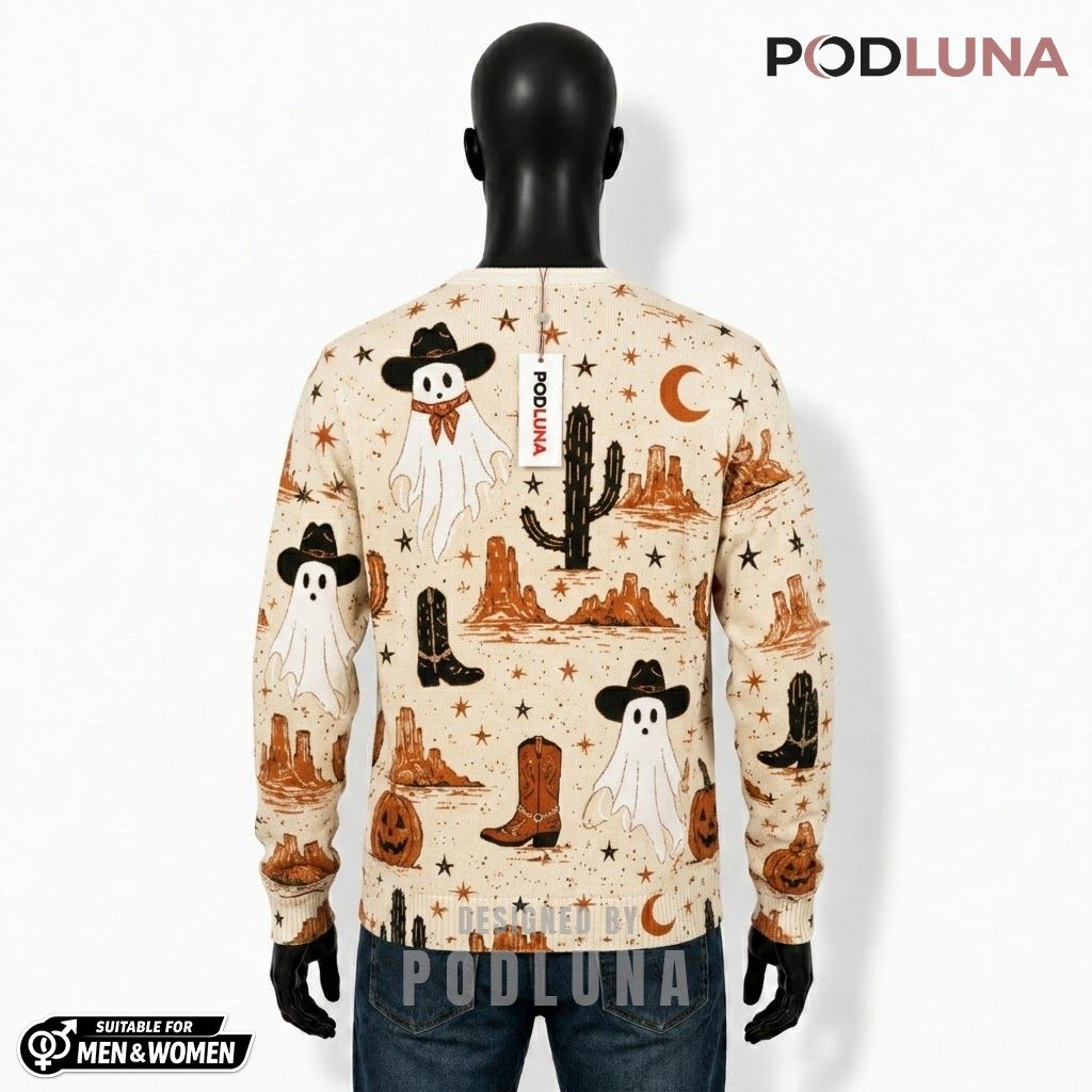 Ghost Halloween Cardigan Western Cowboy Desert 2 Ghost Halloween Cardigan Western Cowboy Desert 2