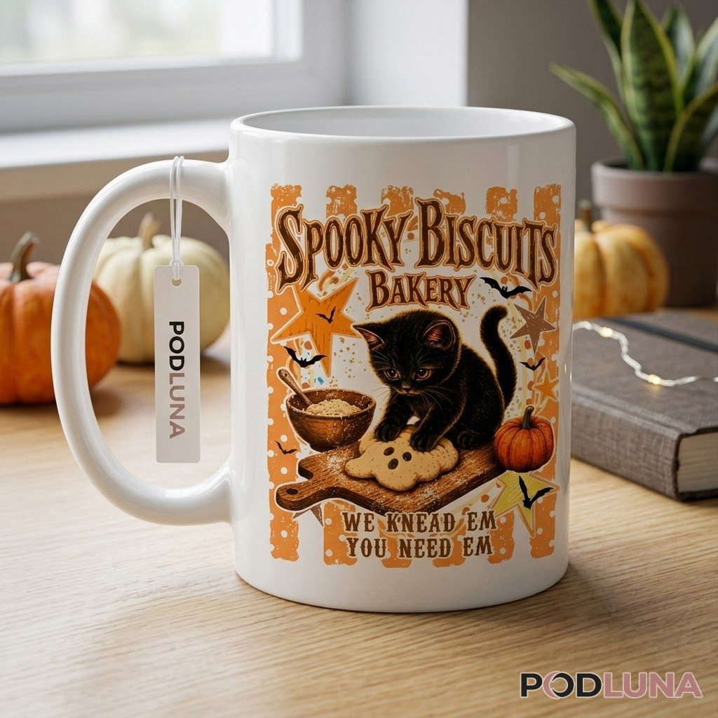 Halloween Cat Mug Spooky Biscuits Bakery Funny Kitten 2 Halloween Cat Mug Spooky Biscuits Bakery Funny Kitten 2