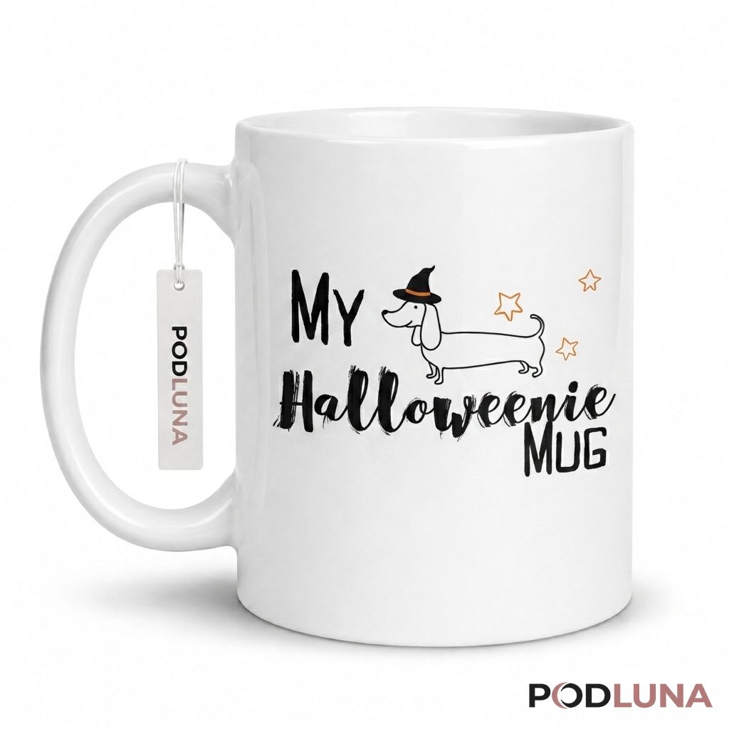 Halloween Dog Mug My Halloweenie Funny Dachshund Witch 1