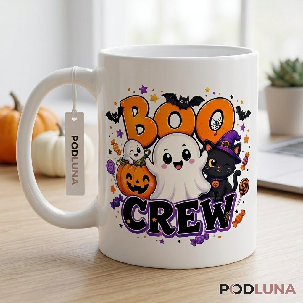 Halloween Ghost Mug Boo Crew Cat Pumpkin Cute 2 Halloween Ghost Mug Boo Crew Cat Pumpkin Cute 2