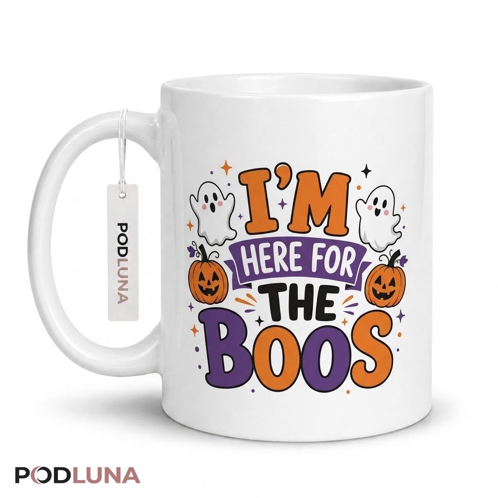 Halloween Ghost Mug Im Here For The Boos Pumpkin 1