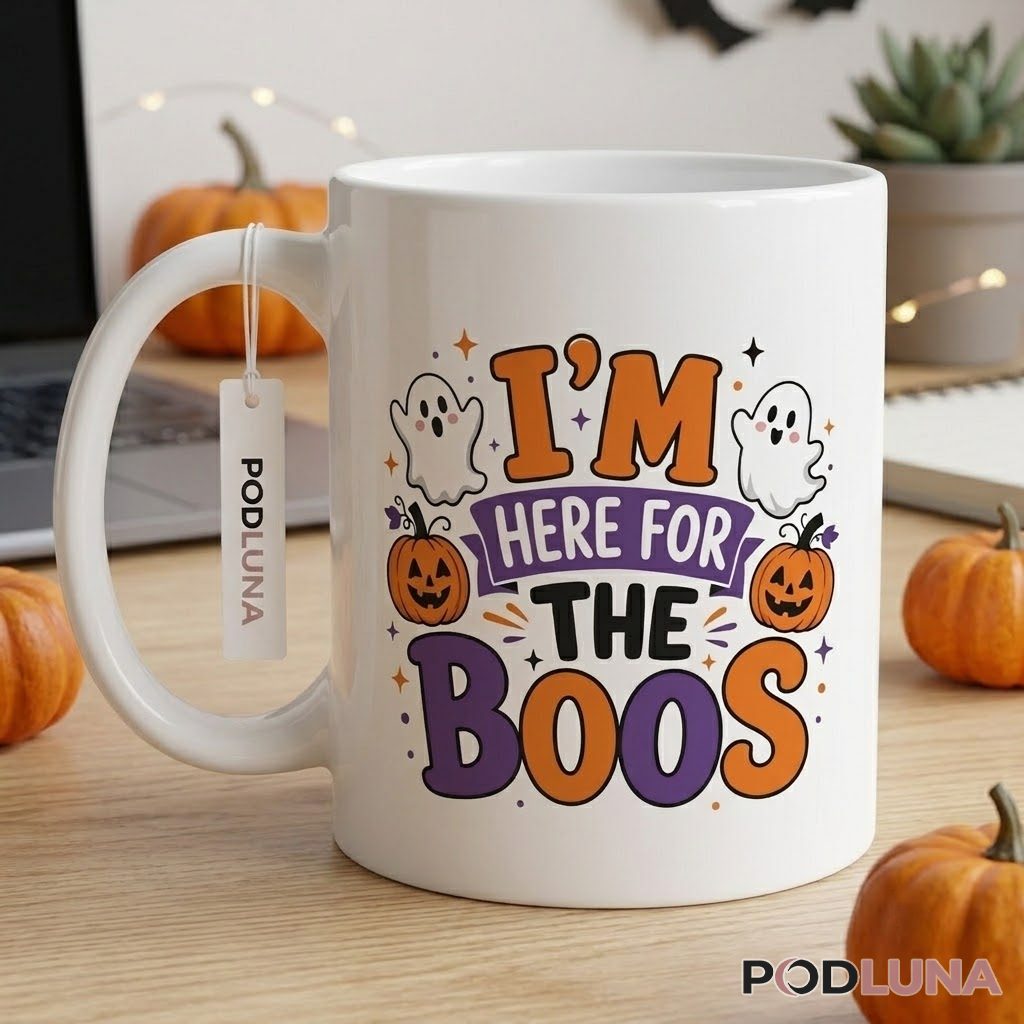 Halloween Ghost Mug Im Here For The Boos Pumpkin 2 Halloween Ghost Mug Im Here For The Boos Pumpkin 2