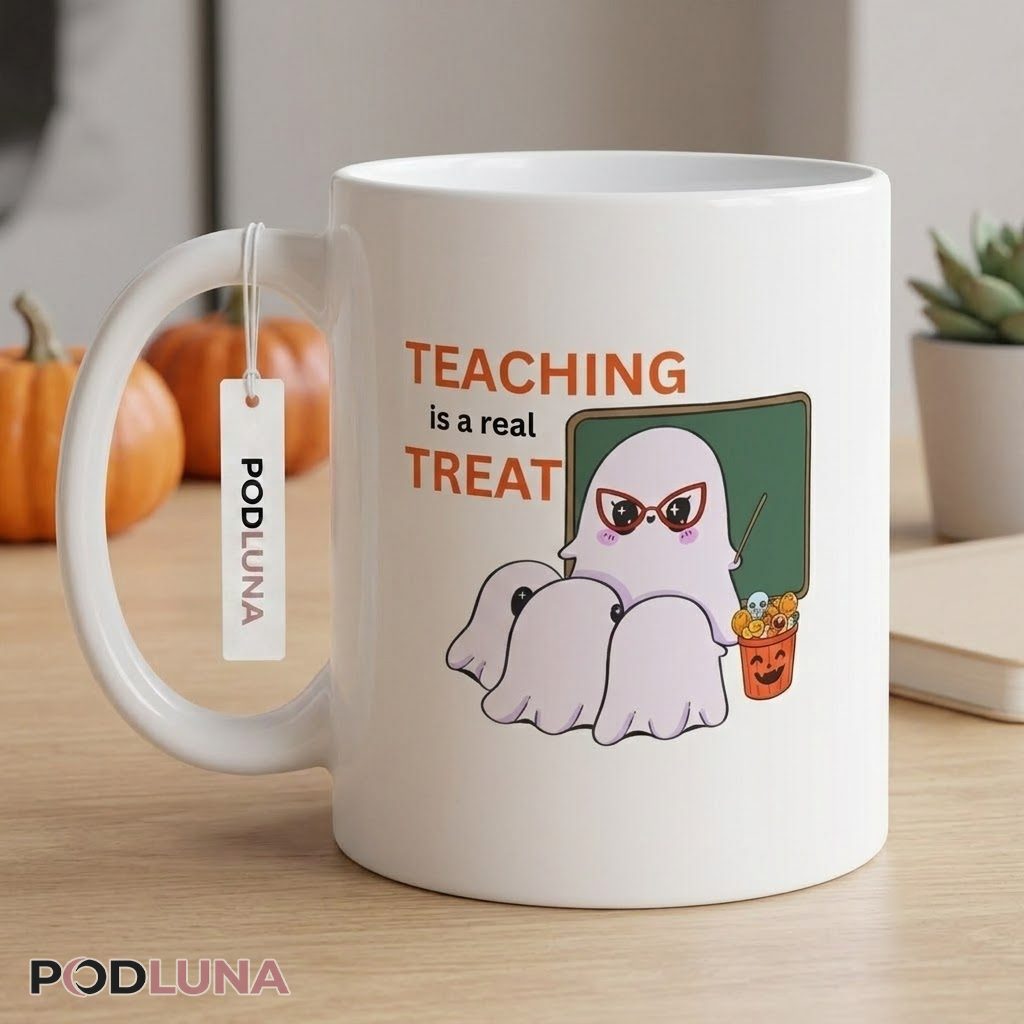 Halloween Ghost Mug Teaching Is A Real Treat Teacher 2 Halloween Ghost Mug Teaching Is A Real Treat Teacher 2