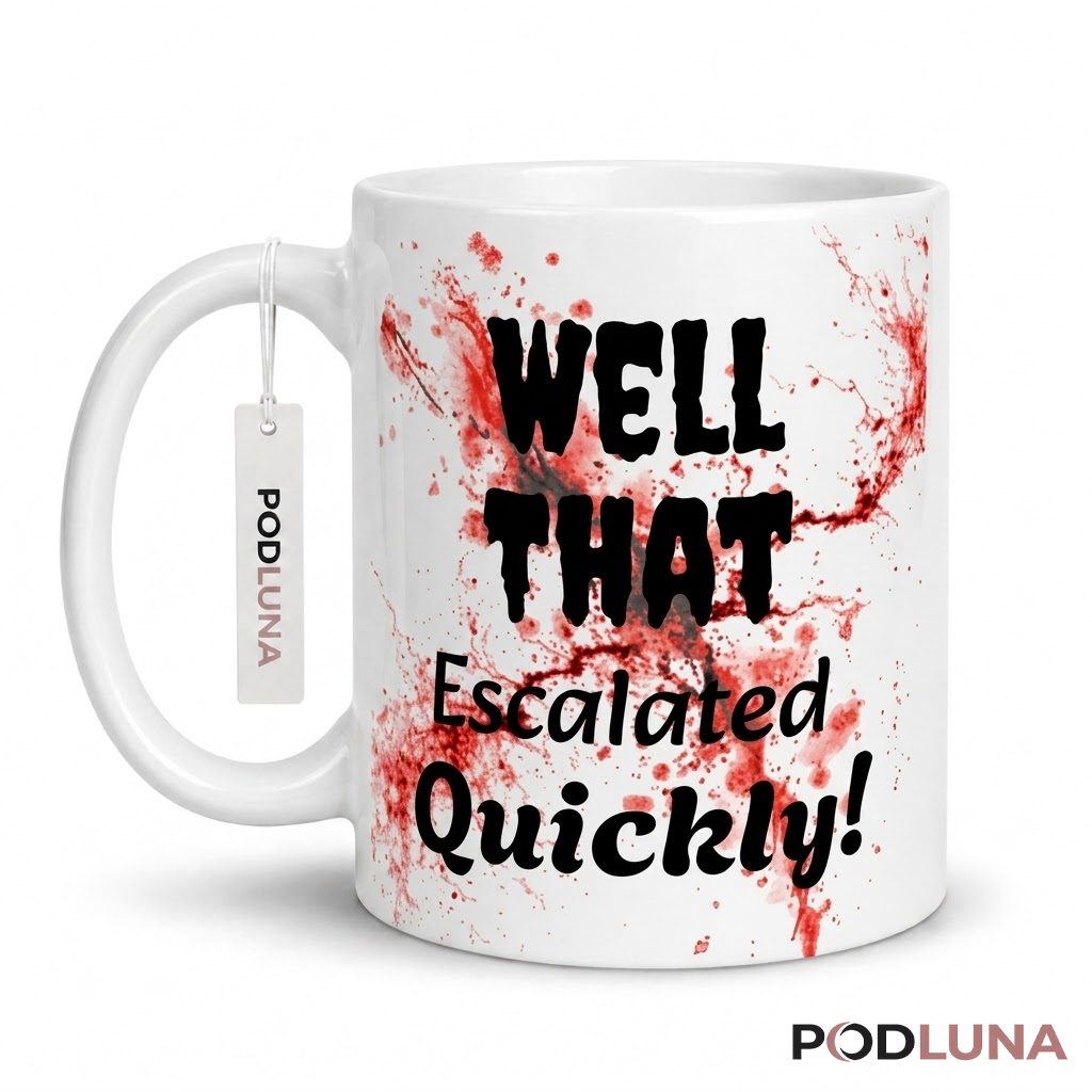 Halloween Mug Well That Escalated Quickly Blood Splatter 1