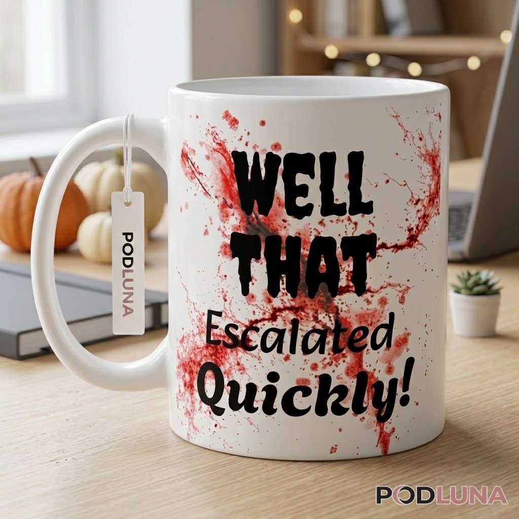 Halloween Mug Well That Escalated Quickly Blood Splatter 2 Halloween Mug Well That Escalated Quickly Blood Splatter 2