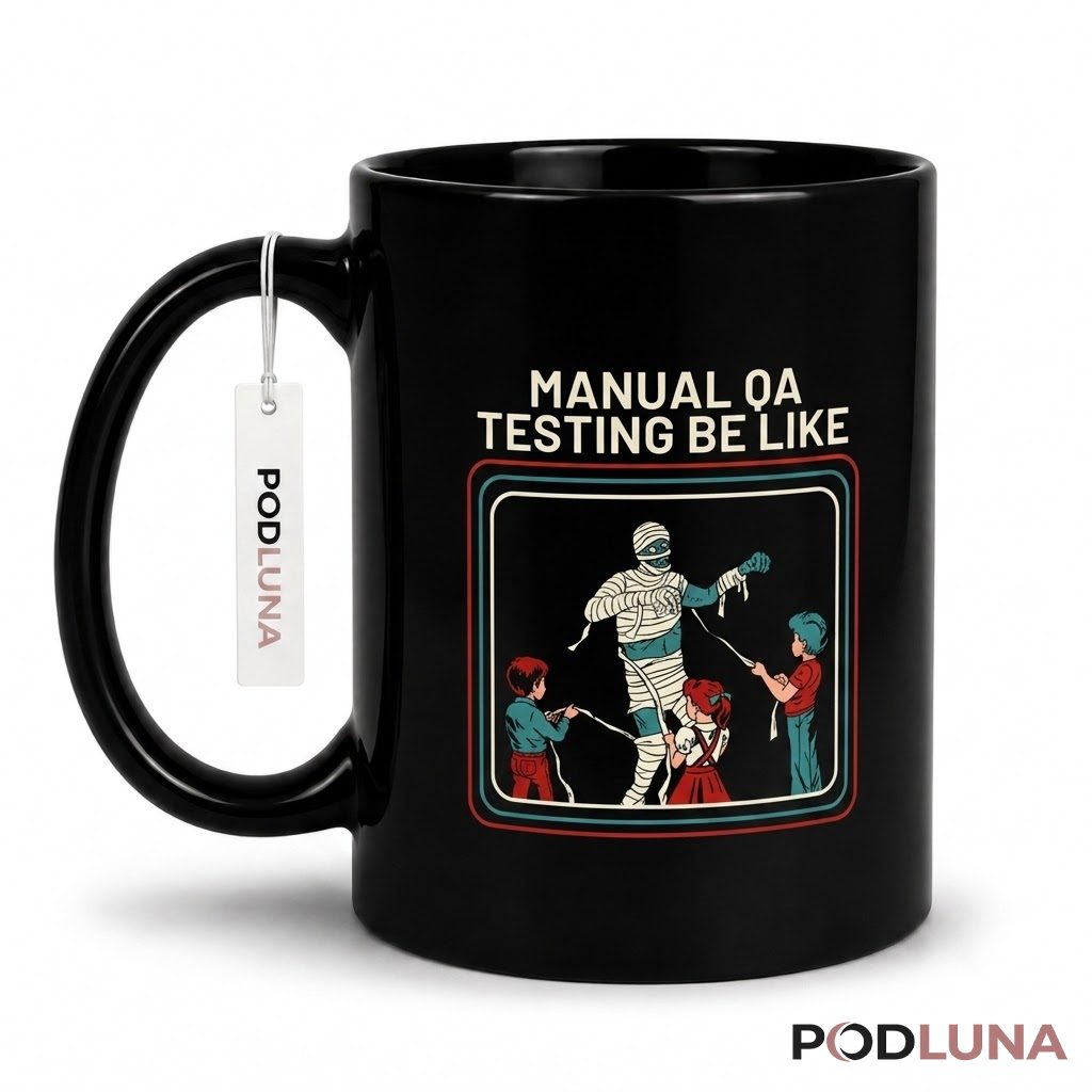 Halloween Mummy Mug Manual QA Testing Funny Retro 1