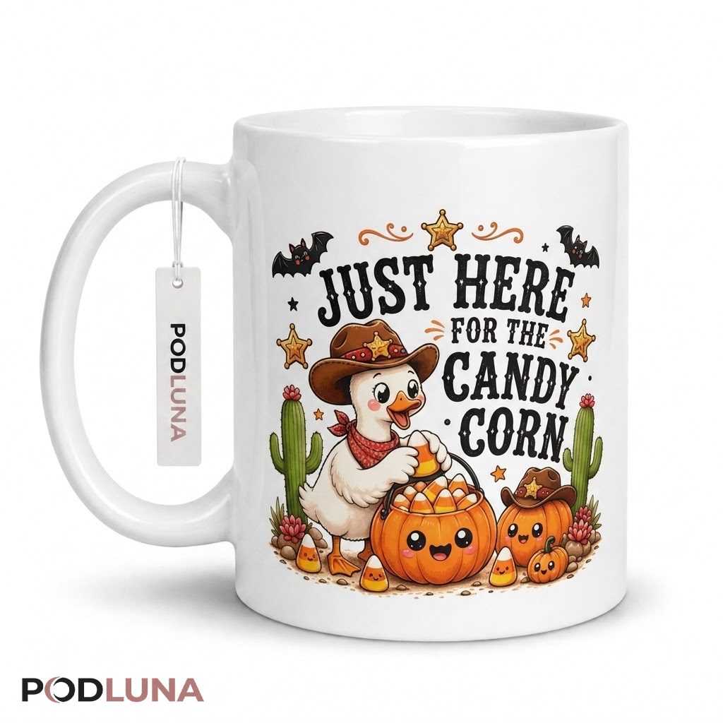 Halloween Pumpkin Mug Just Here For The Candy Corn 1