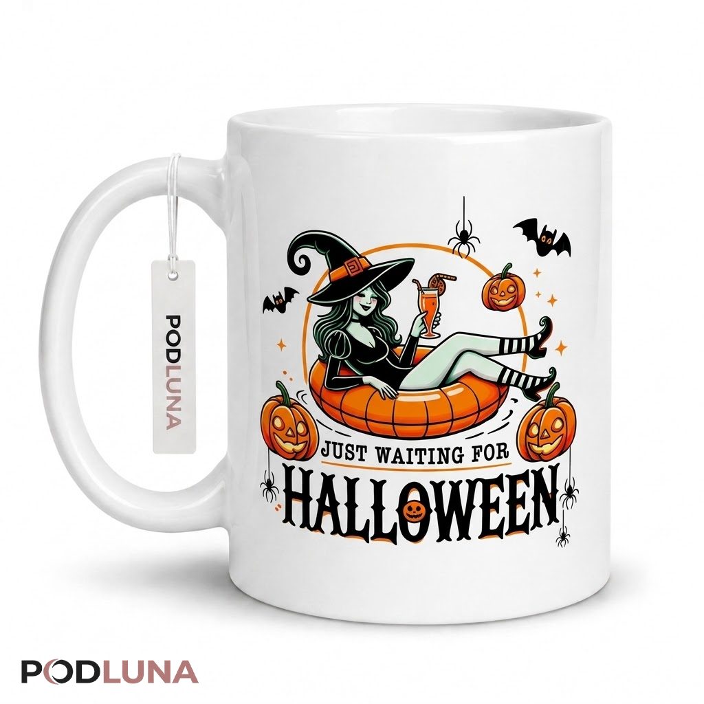 Halloween Witch Mug Just Waiting For Halloween Pumpkin 1