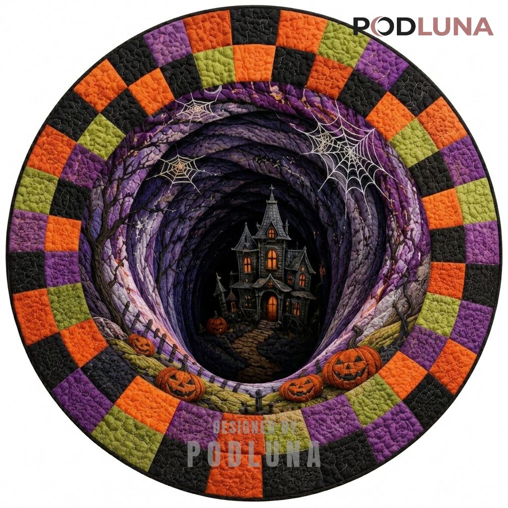 Grim Reaper Halloween 3D Rug Graveyard Tombstones Cracked Ground Grim Reaper Halloween 3D Rug Graveyard Tombstones Cracked Ground