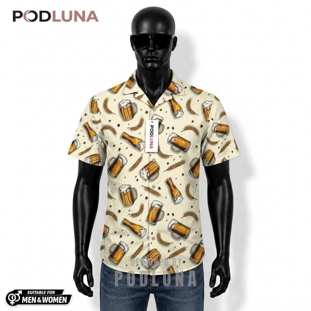 Holding Beer Hawaiian Shirt Pretty Busy Quote Front