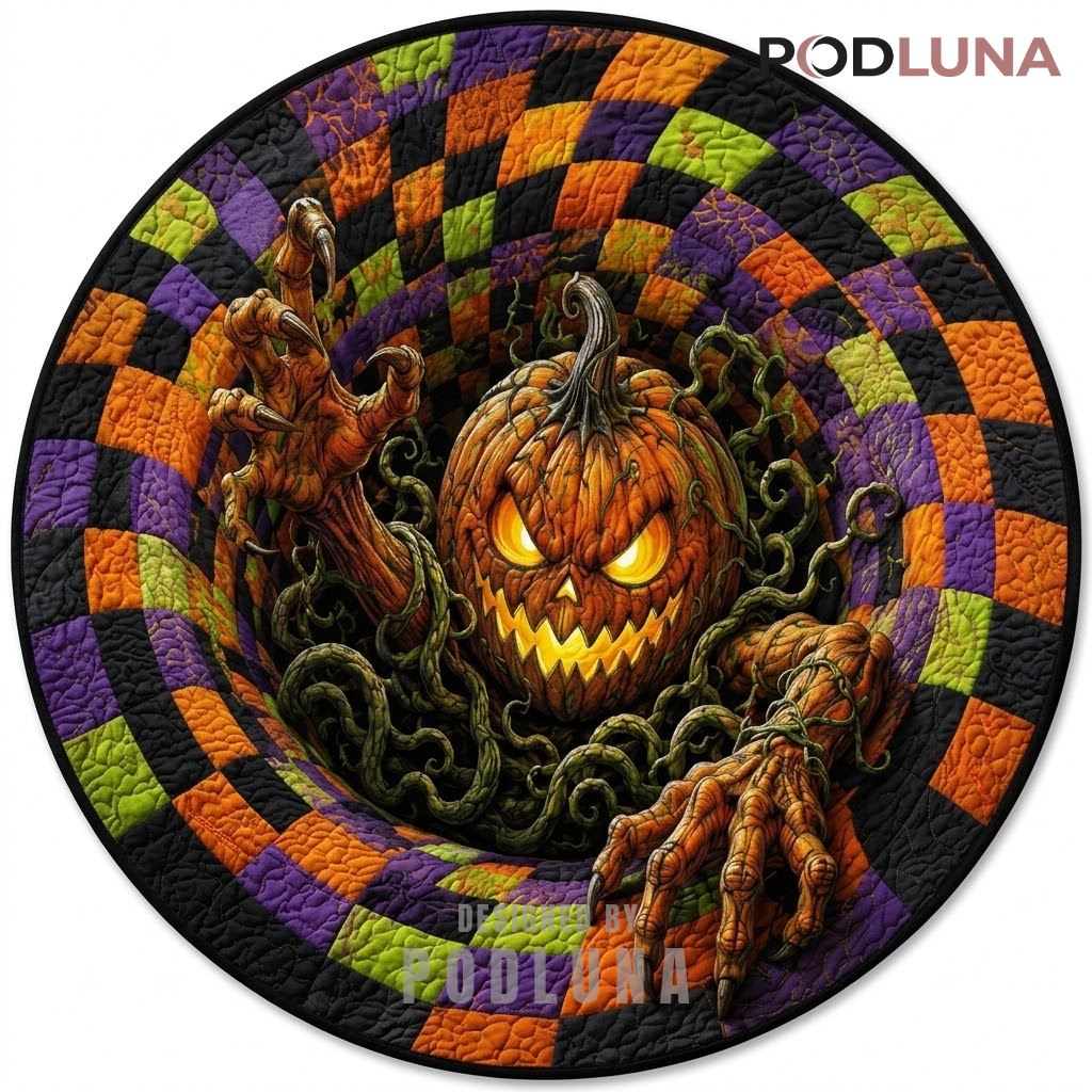 Mummy Halloween 3D Rug Patchwork Illusion