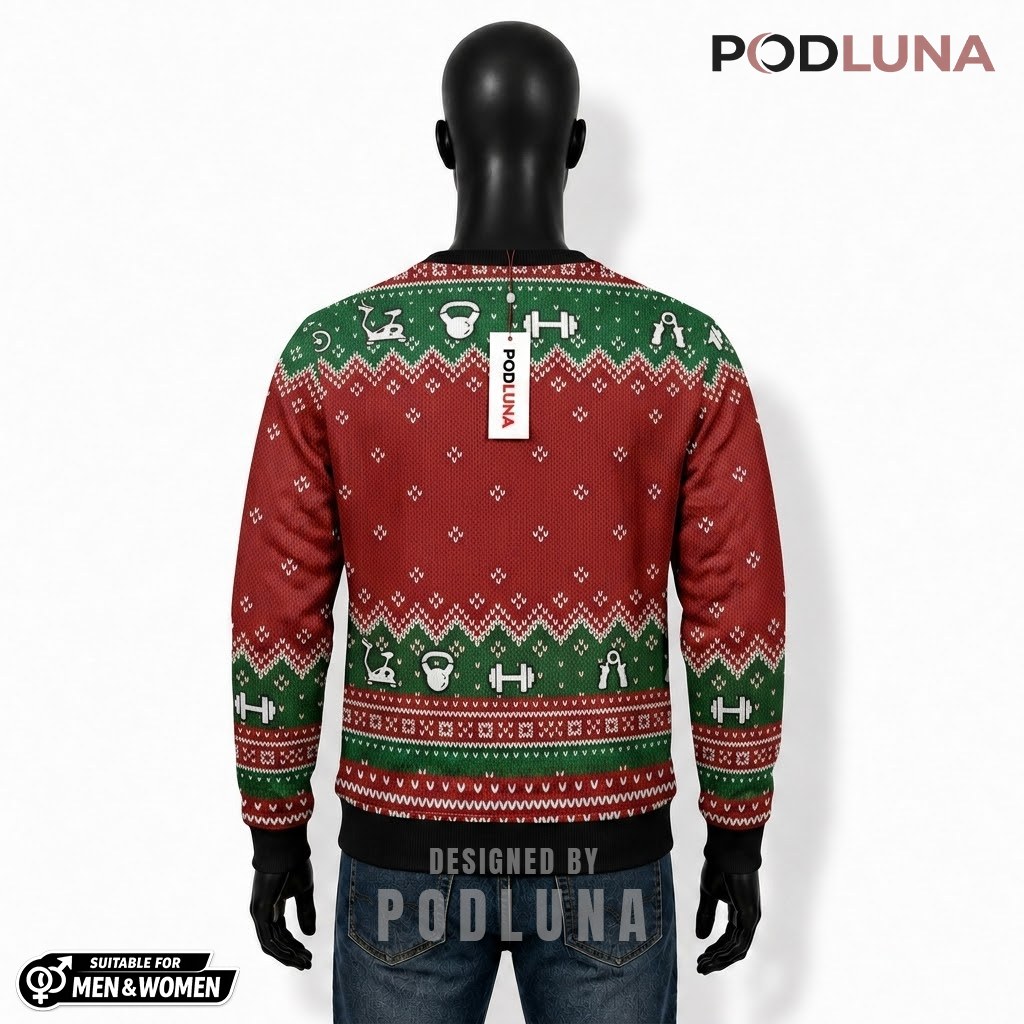 Muscle Santa Ugly Christmas Sweater Gym Funny Back Muscle Santa Ugly Christmas Sweater Gym Funny Back