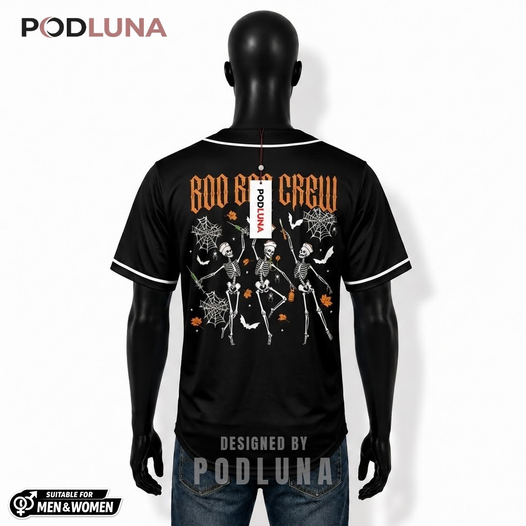Nurse Halloween Baseball Jersey Boo Boo Crew Skeleton Black 2 Nurse Halloween Baseball Jersey Boo Boo Crew Skeleton Black 2