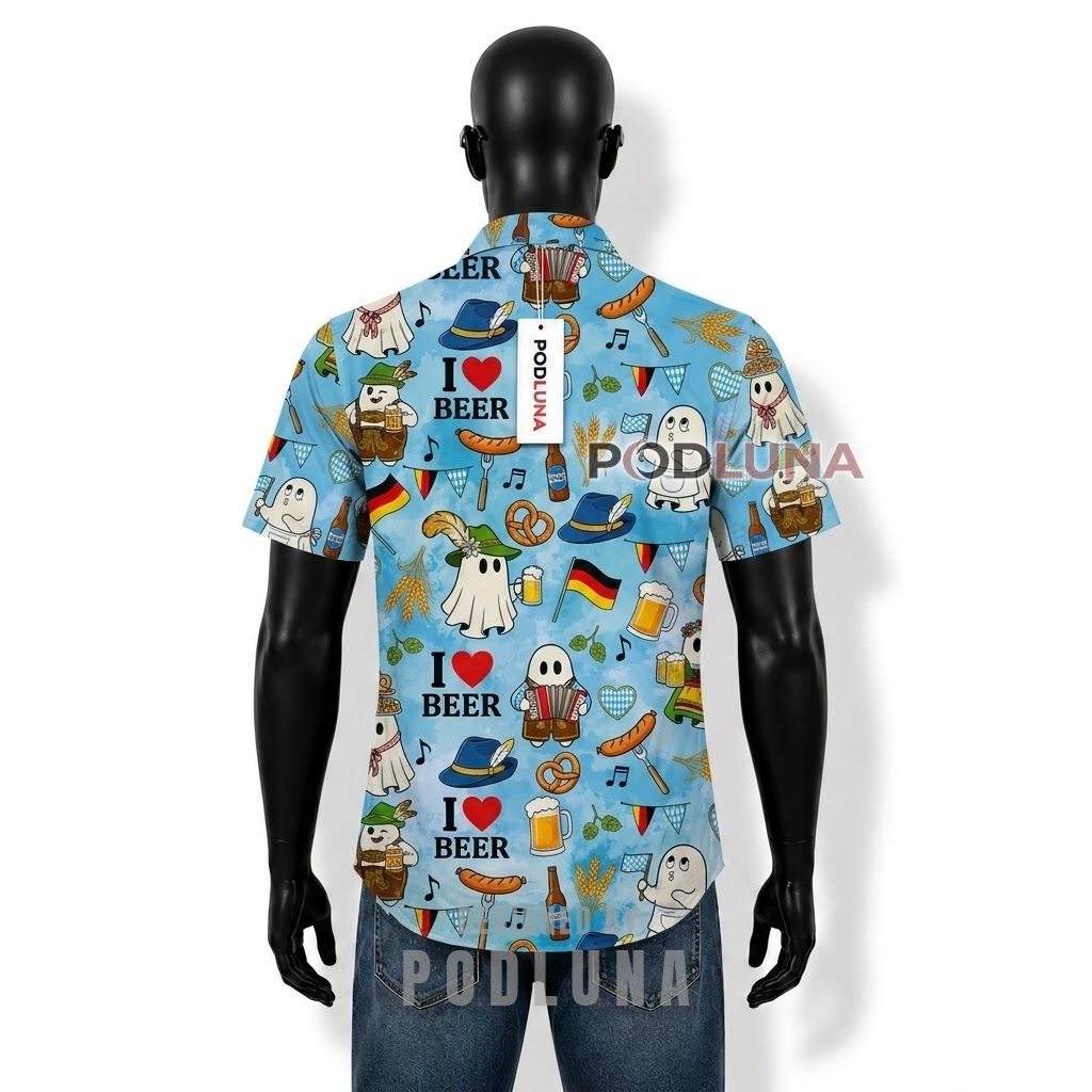 Oktoberfest Ghost Beer Hawaiian Shirt Back Oktoberfest Ghost Beer Hawaiian Shirt Back