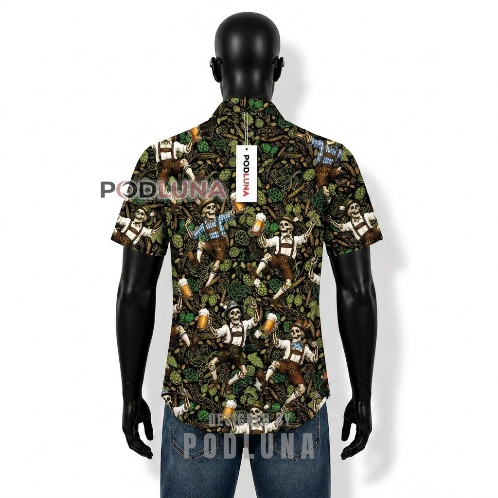 Oktoberfest Skeleton Beer Hawaiian Shirt Back Oktoberfest Skeleton Beer Hawaiian Shirt Back
