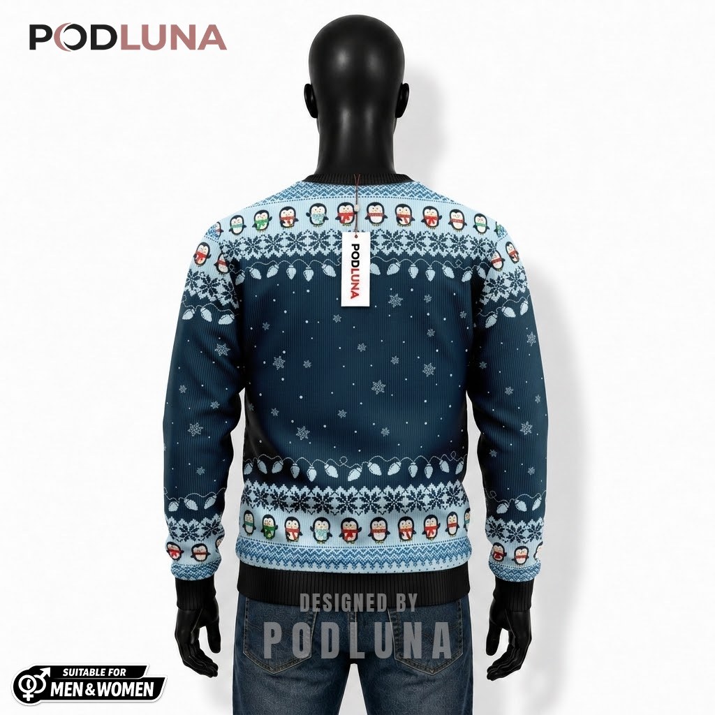 Penguin Ugly Christmas Sweater Penguining Funny Back Penguin Ugly Christmas Sweater Penguining Funny Back