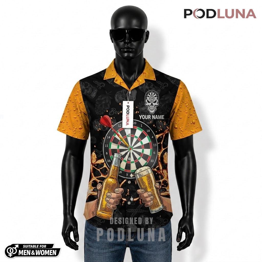 Personalized Beer Hawaiian Shirt Darts Problem Quote Pattern Front
