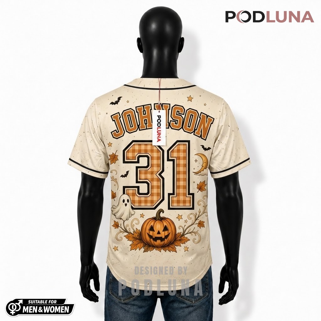 Personalized Black Cat Witch Halloween Baseball Jersey Cream 2 Personalized Black Cat Witch Halloween Baseball Jersey Cream 2