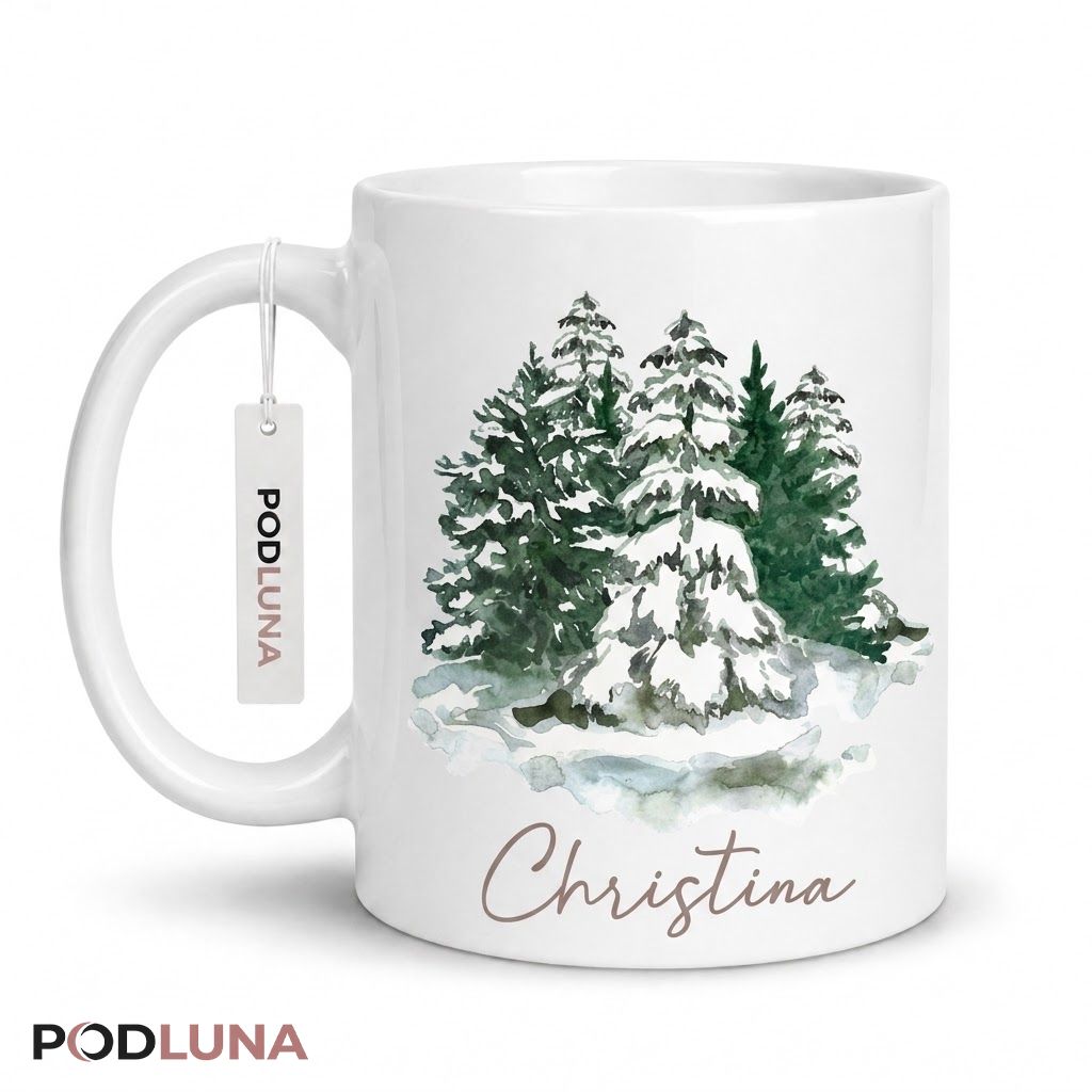 Personalized Christmas Mugs Family Santa Tree Coffee Cup