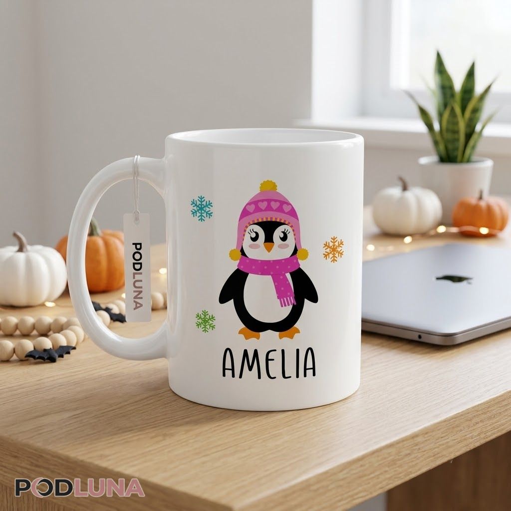 Personalized Christmas Penguin Mug Custom Name Cute Winter Gift 2 Personalized Christmas Penguin Mug Custom Name Cute Winter Gift 2
