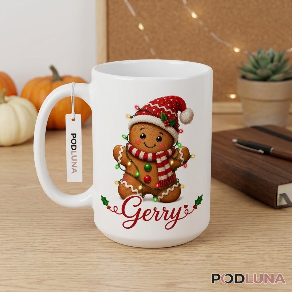 Personalized Gingerbread Christmas Mug Cute Holiday Gift 2 Personalized Gingerbread Christmas Mug Cute Holiday Gift 2
