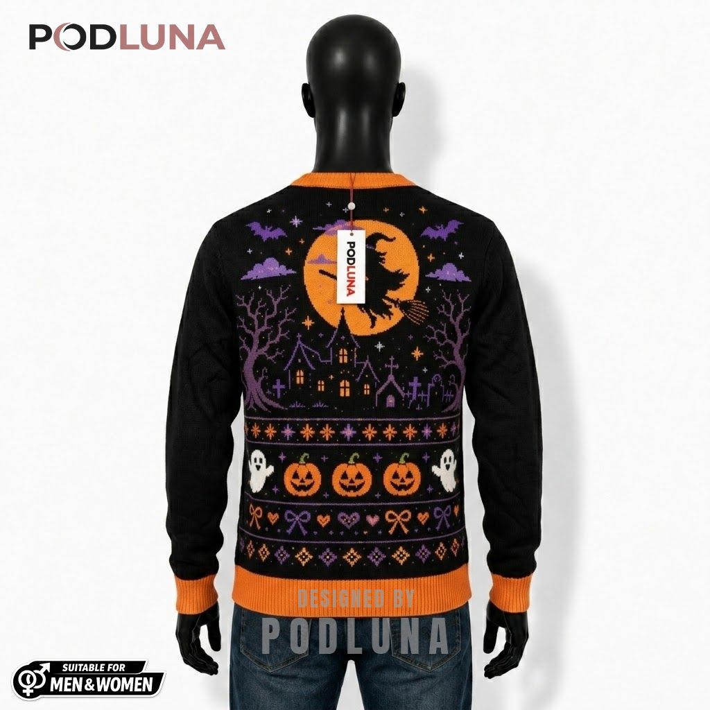 Personalized Halloween Cardigan Skeleton Witch Pumpkin Castle 2 Personalized Halloween Cardigan Skeleton Witch Pumpkin Castle 2