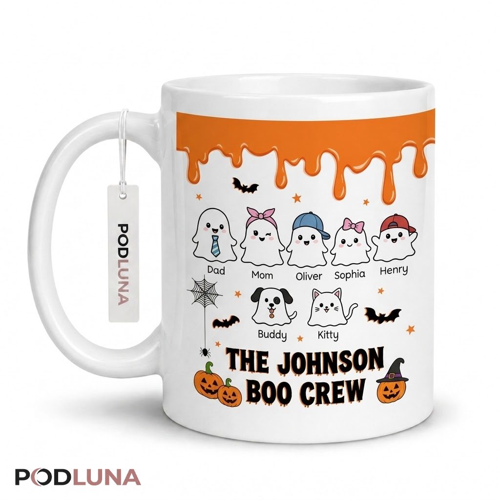 Personalized Halloween Ghost Mug Family Boo Crew 1