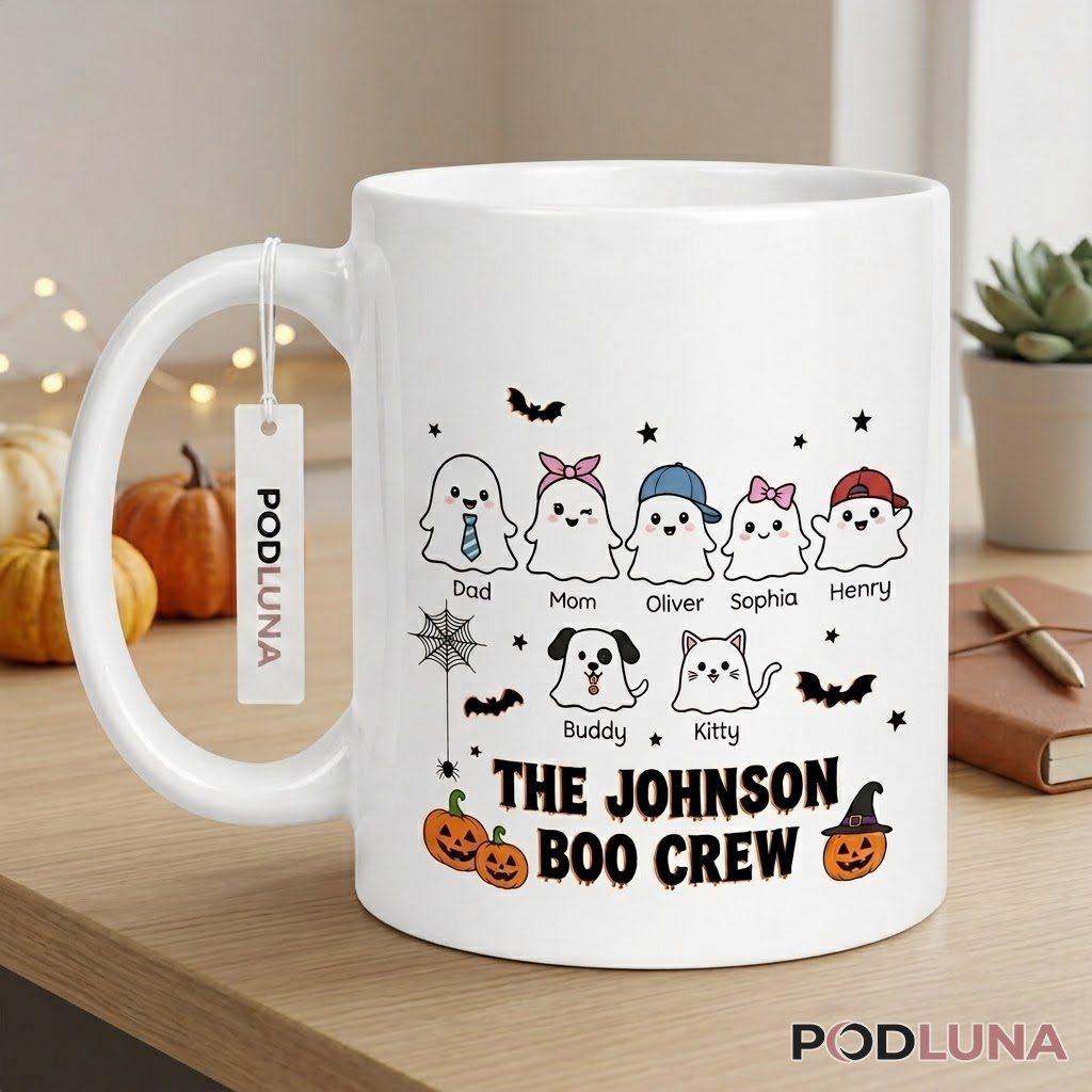 Personalized Halloween Ghost Mug Family Boo Crew 2 Personalized Halloween Ghost Mug Family Boo Crew 2