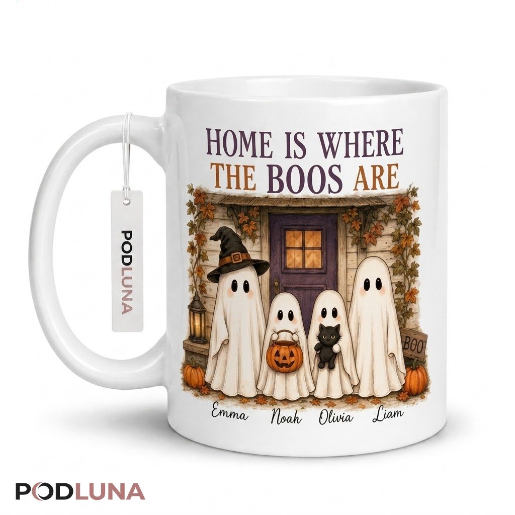Personalized Halloween Ghost Mug Home Is Where The Boos Are Family 1