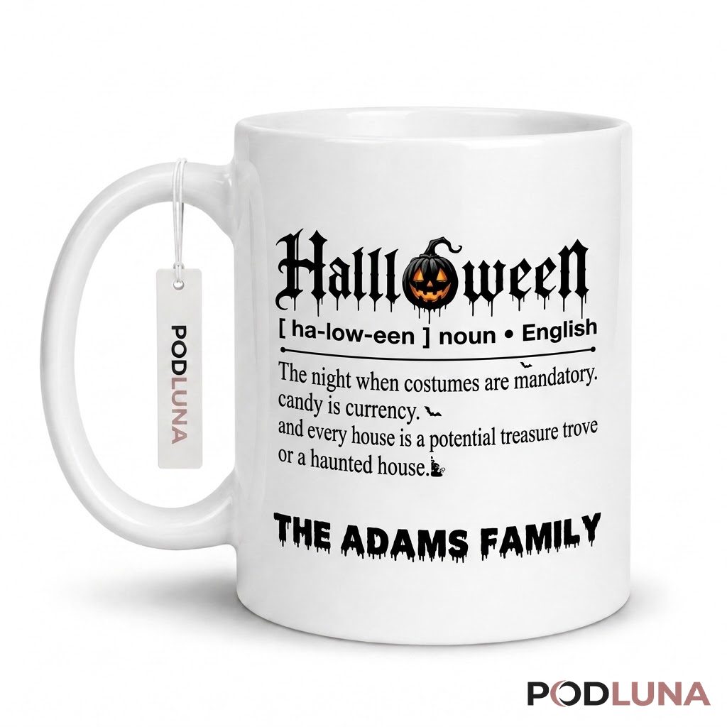 Personalized Halloween Pumpkin Mug Definition Family Name 1