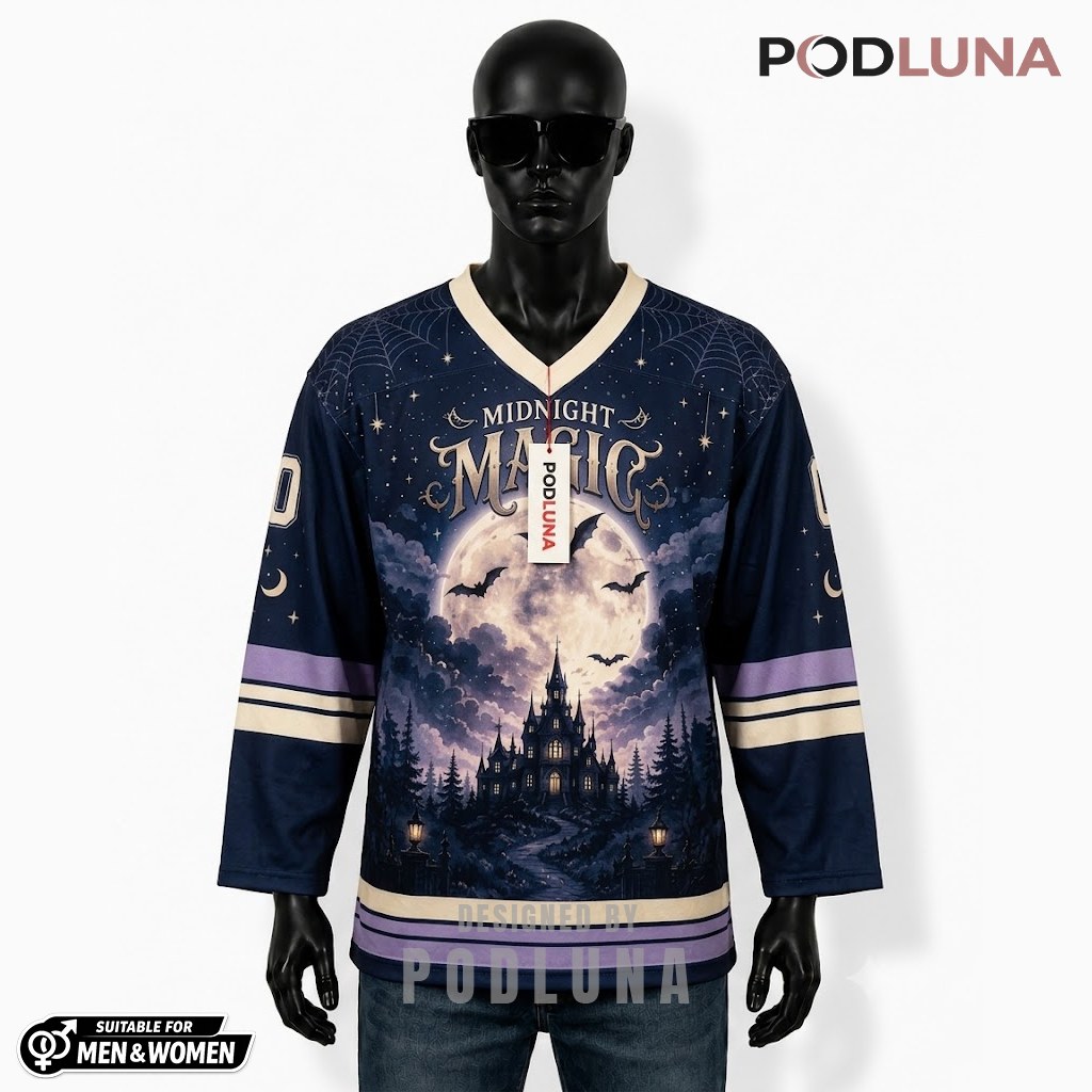 Personalized Midnight Magic Halloween Hockey Jersey 1