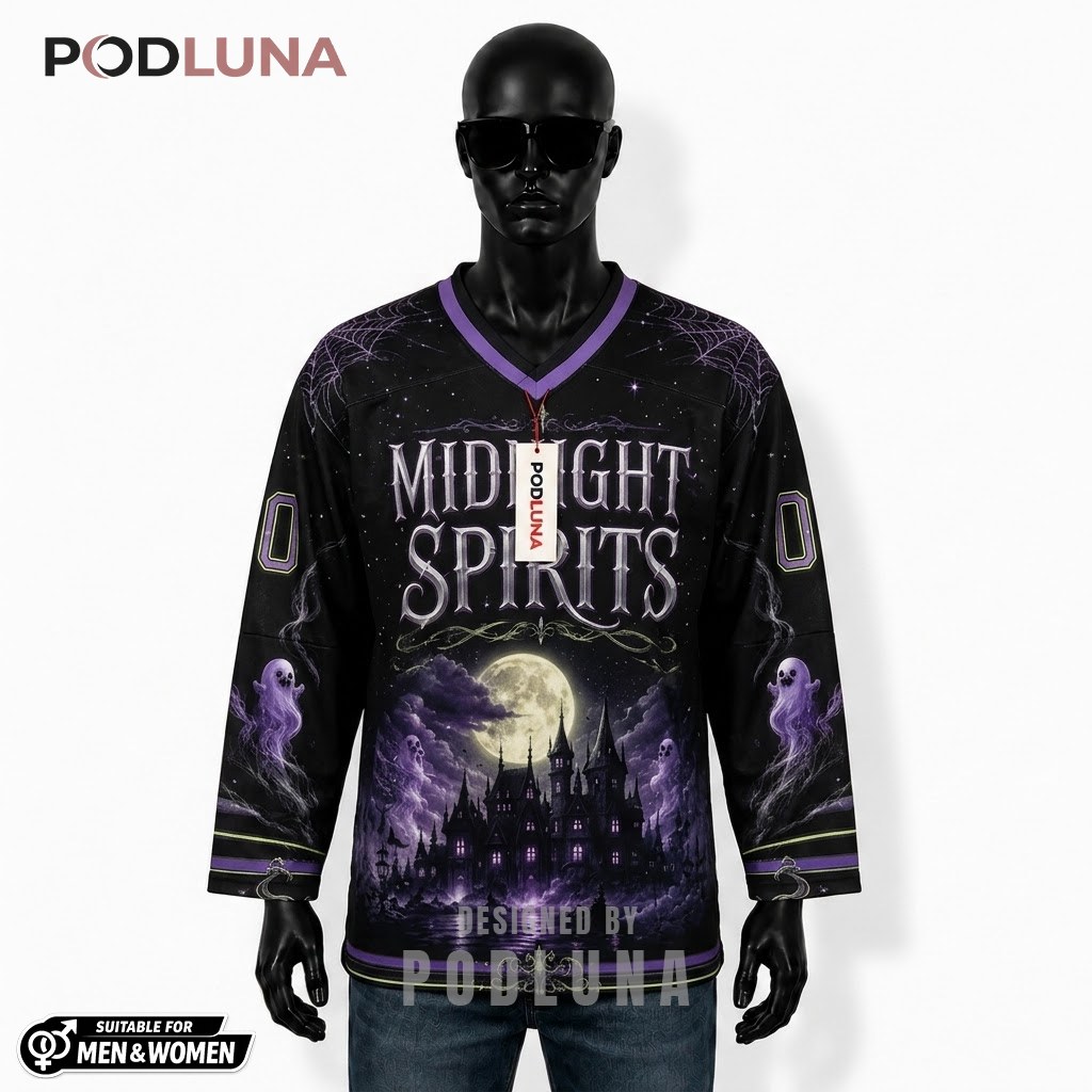 Personalized Midnight Spirits Halloween Hockey Jersey 1