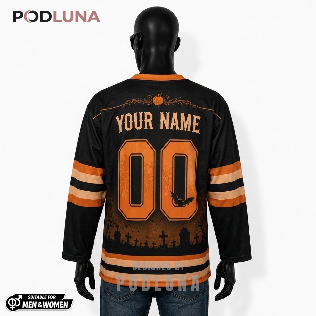 Personalized Moonlit Manor Halloween Hockey Jersey 2 Personalized Moonlit Manor Halloween Hockey Jersey 2
