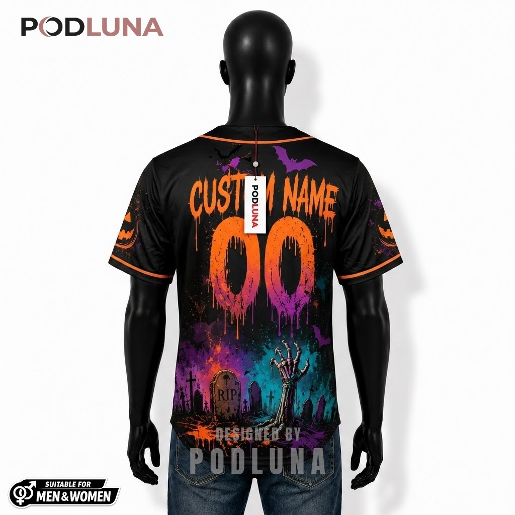 Personalized Skull Trick Or Treat Baseball Jersey Halloween 2 Personalized Skull Trick Or Treat Baseball Jersey Halloween 2