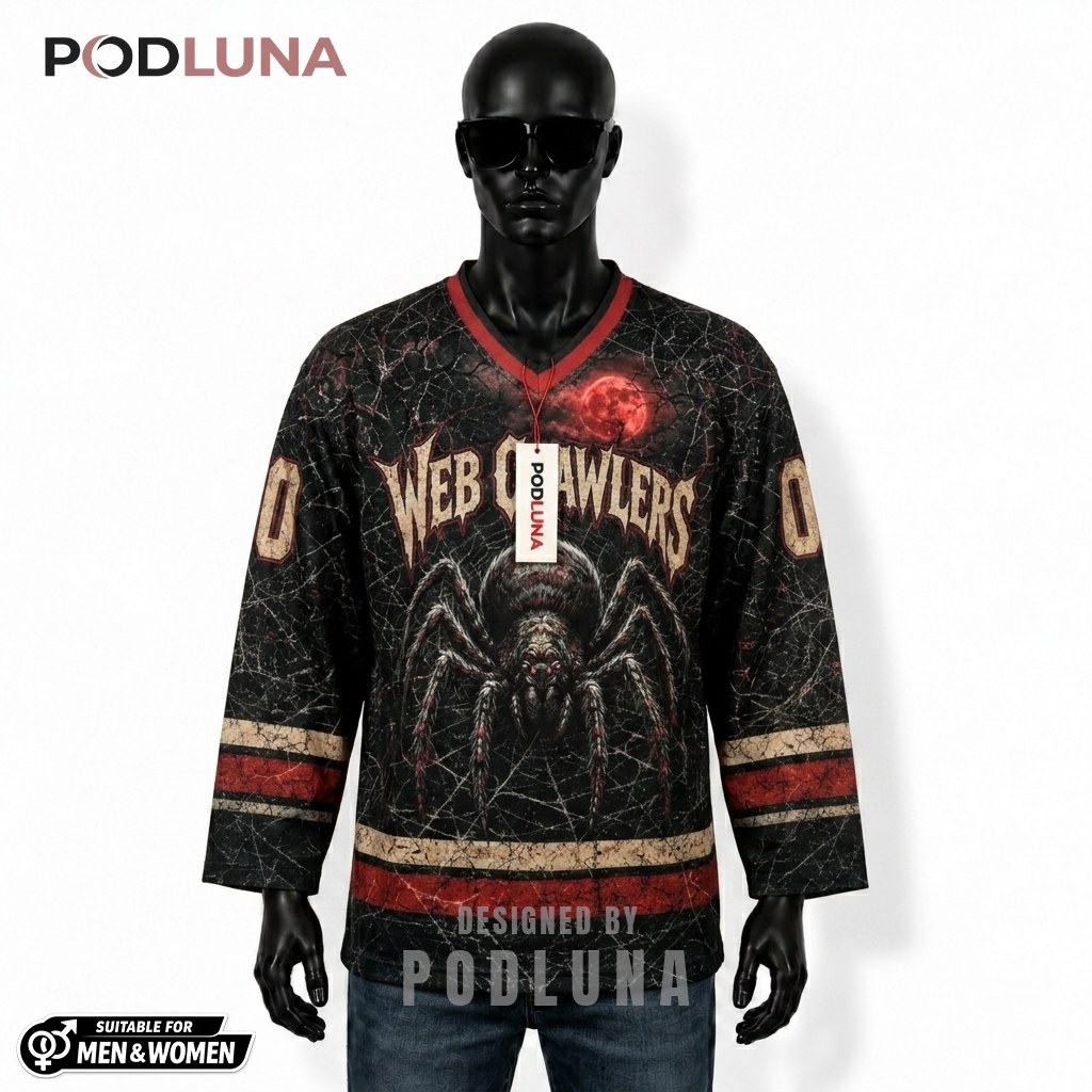 Personalized Web Crawlers Halloween Hockey Jersey 1