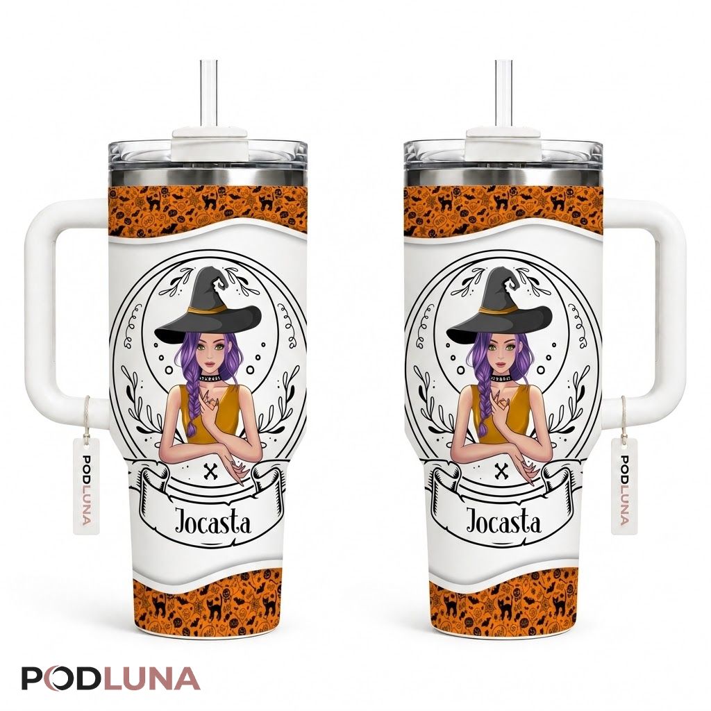 Personalized Witch Halloween Tumbler 40oz Switch Cauldron Quote Design