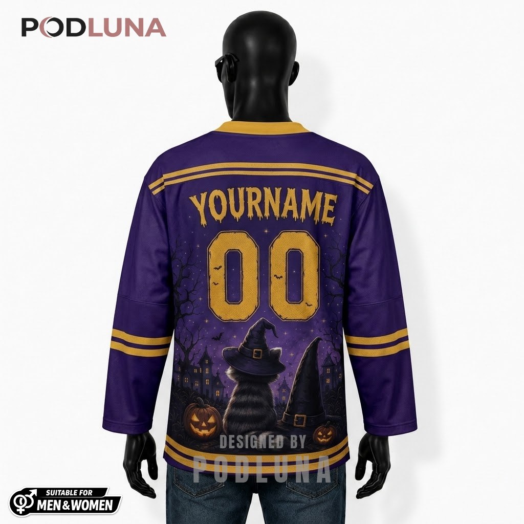 Personalized Witch Raccoon Halloween Hockey Jersey 2 Personalized Witch Raccoon Halloween Hockey Jersey 2
