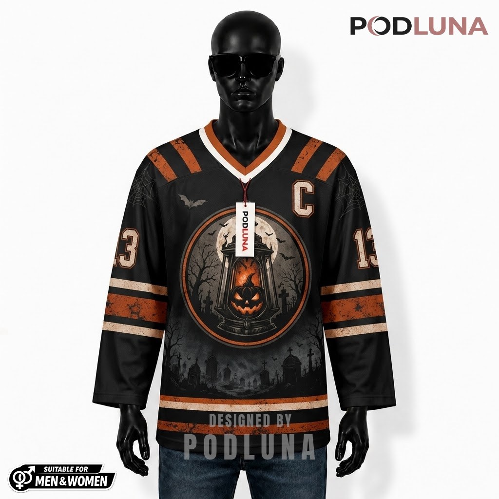 Phantom Lantern Halloween Hockey Jersey 1
