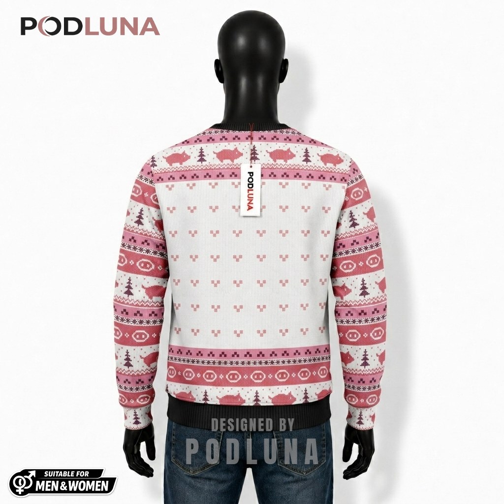 Pig Ugly Christmas Sweater Not Fat Funny Back Pig Ugly Christmas Sweater Not Fat Funny Back