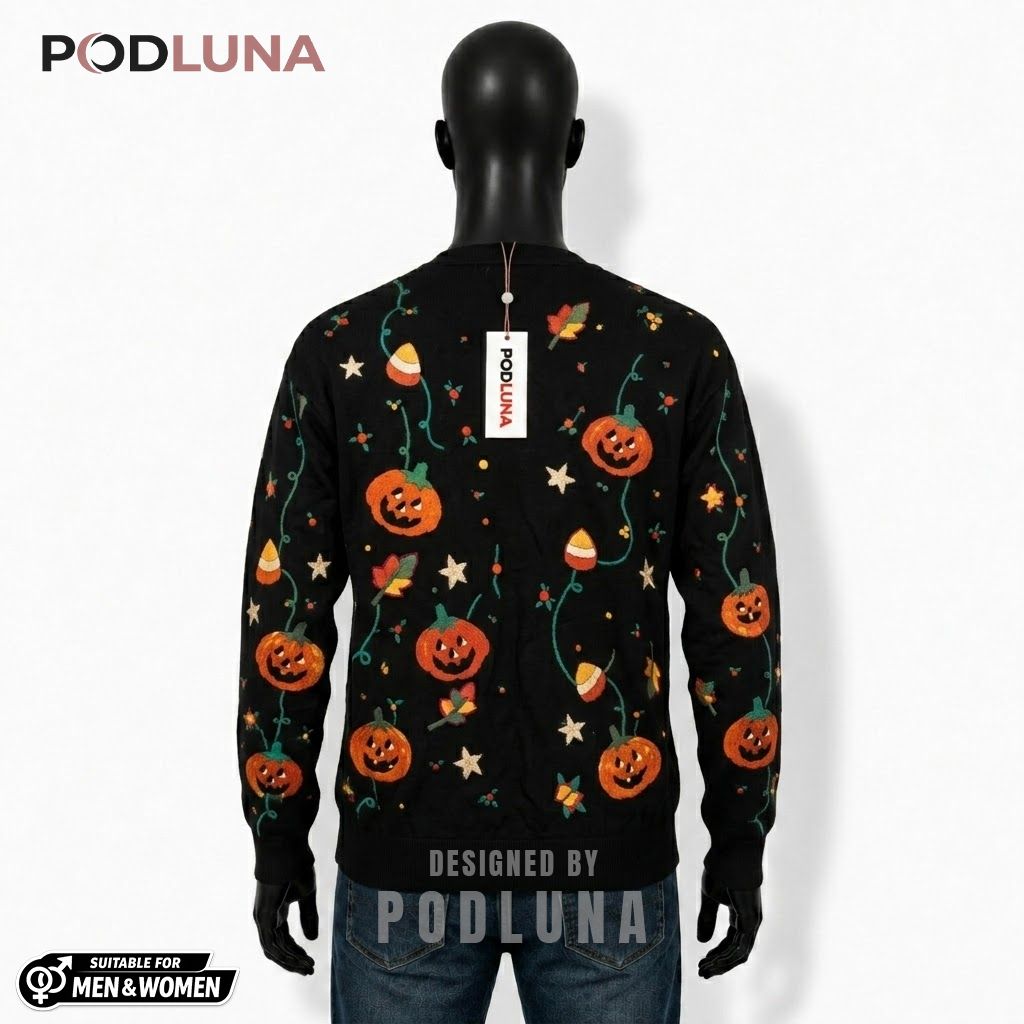 Pumpkin Halloween Cardigan Vine Lights Star 2 Pumpkin Halloween Cardigan Vine Lights Star 2