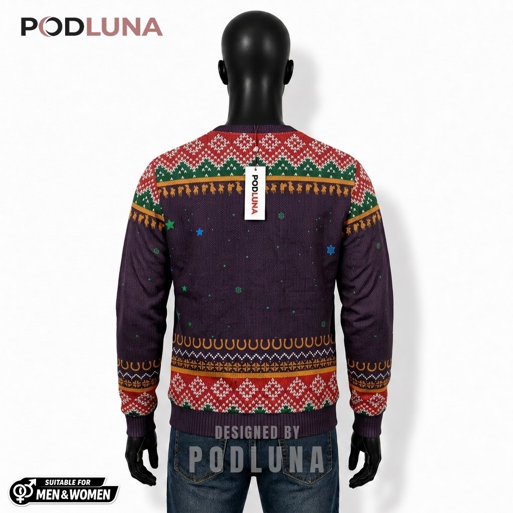 Rodeo Cowboy Ugly Christmas Sweater 'Tis The Season Y'all Back Rodeo Cowboy Ugly Christmas Sweater 'Tis The Season Y'all Back
