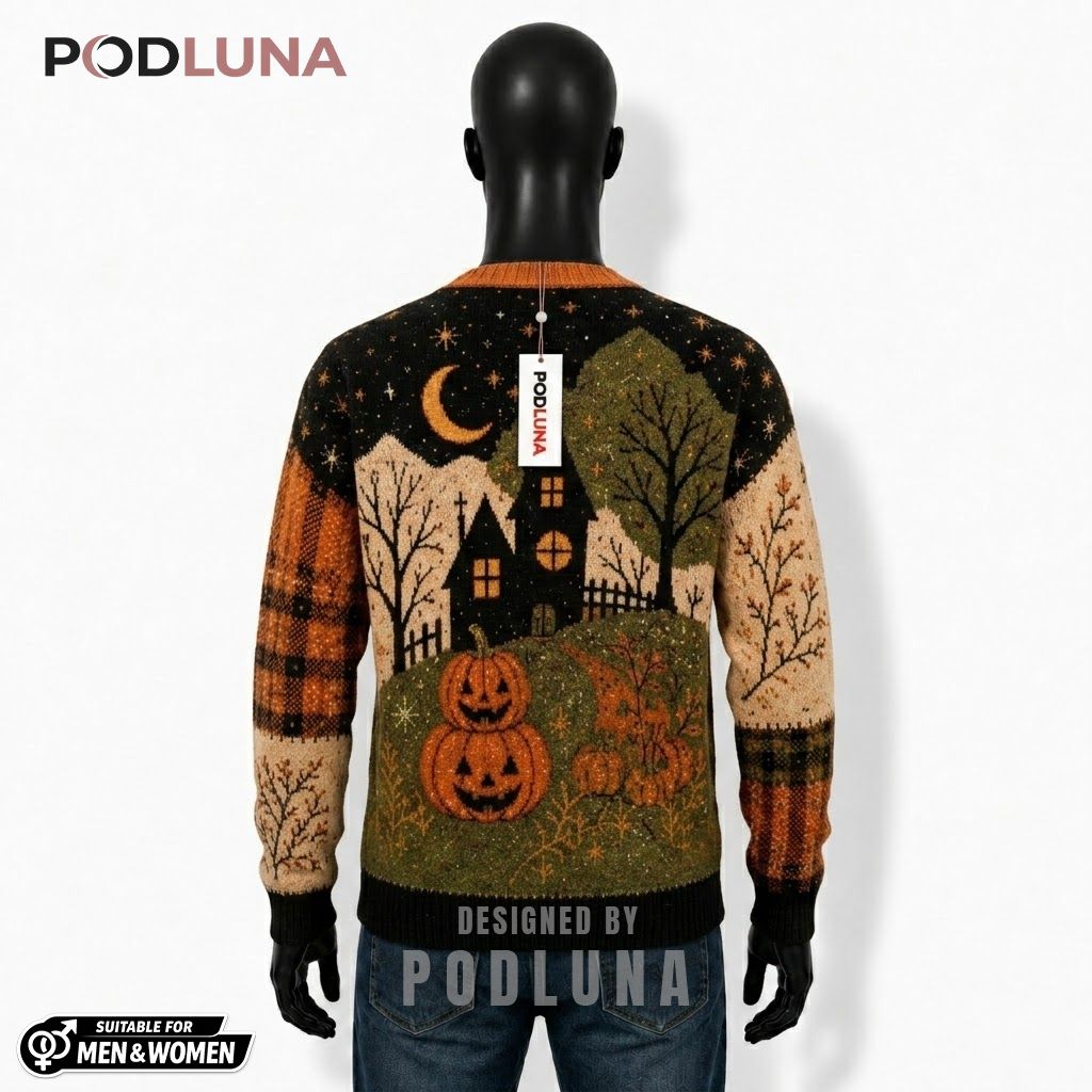 Rustic Halloween Cardigan Black Cat House 2 Rustic Halloween Cardigan Black Cat House 2