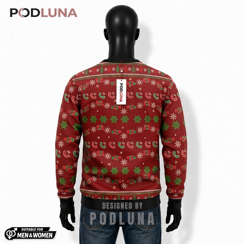 Santa Ugly Christmas Sweater Area Codes Funny Back Santa Ugly Christmas Sweater Area Codes Funny Back