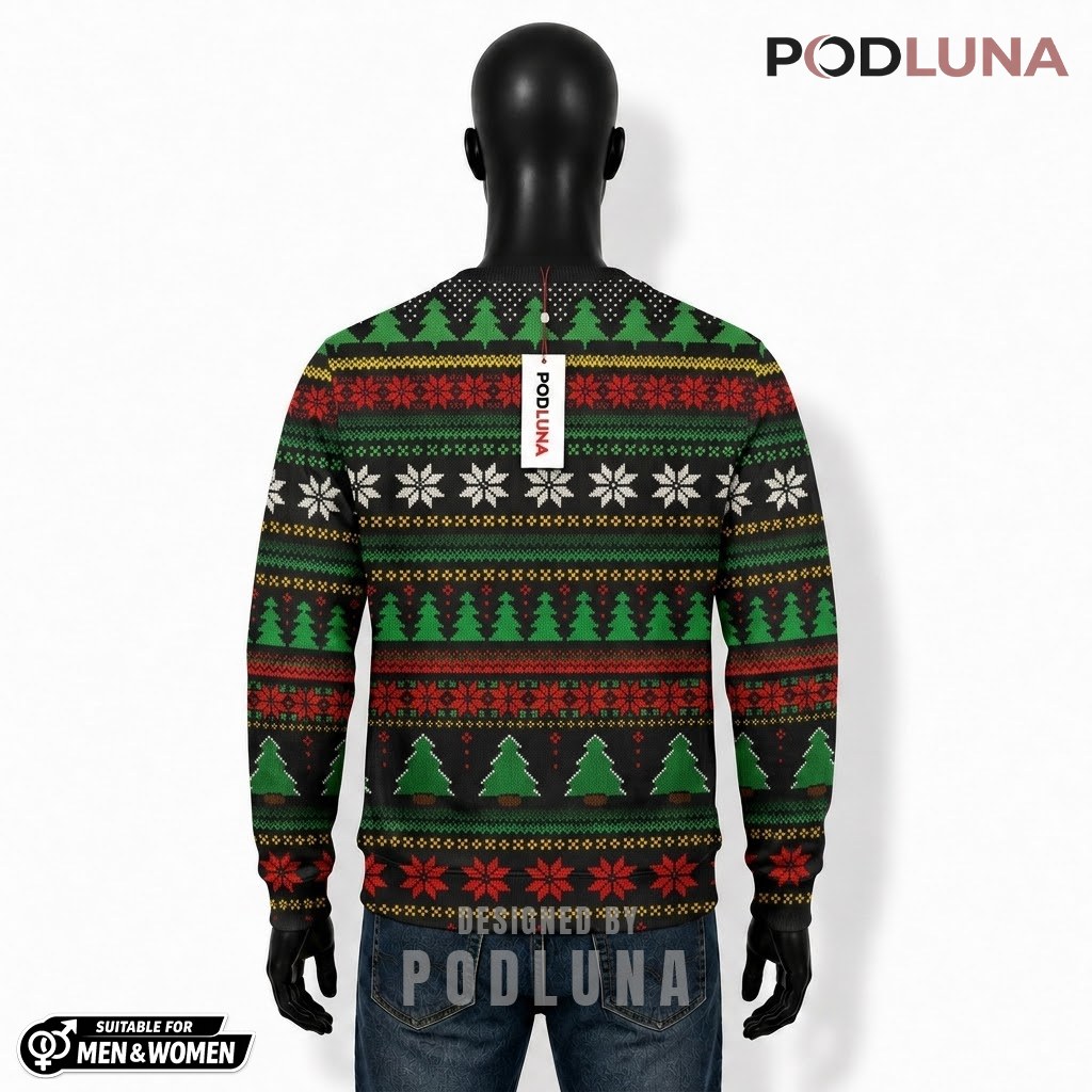 Santa Ugly Christmas Sweater Pew Pew Funny Back Santa Ugly Christmas Sweater Pew Pew Funny Back