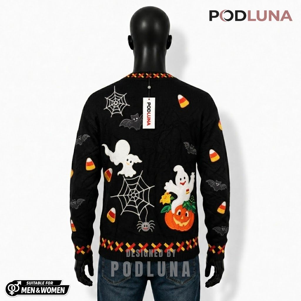 Scarecrow Halloween Cardigan Ghost Pumpkin Cat 2 Scarecrow Halloween Cardigan Ghost Pumpkin Cat 2