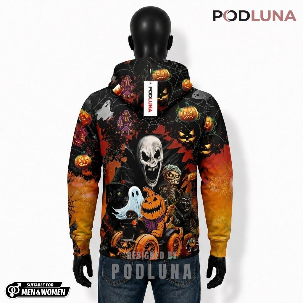 Skull Halloween 3D Hoodie Ghost Pumpkin Haunted House Design 2 Skull Halloween 3D Hoodie Ghost Pumpkin Haunted House Design 2