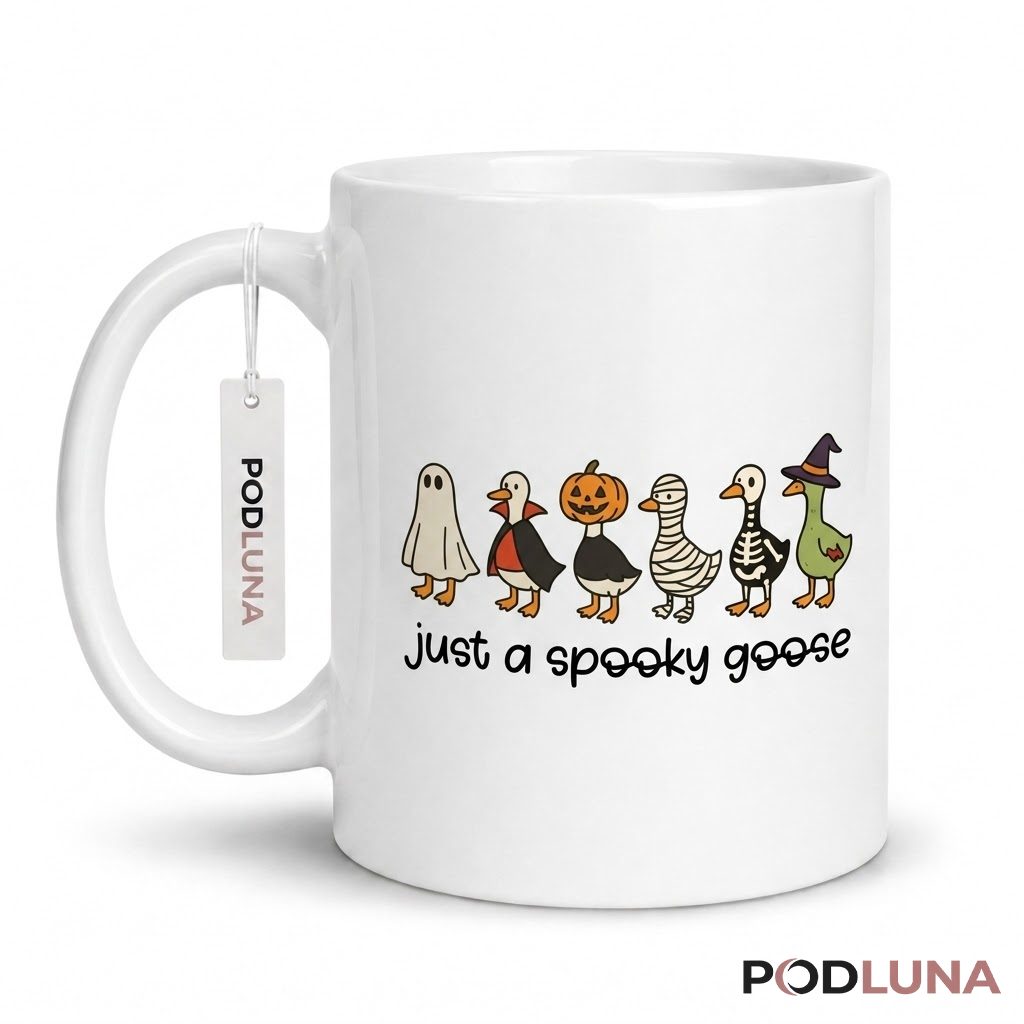 Spooky Halloween Mug Just A Spooky Goose Funny Costume 1