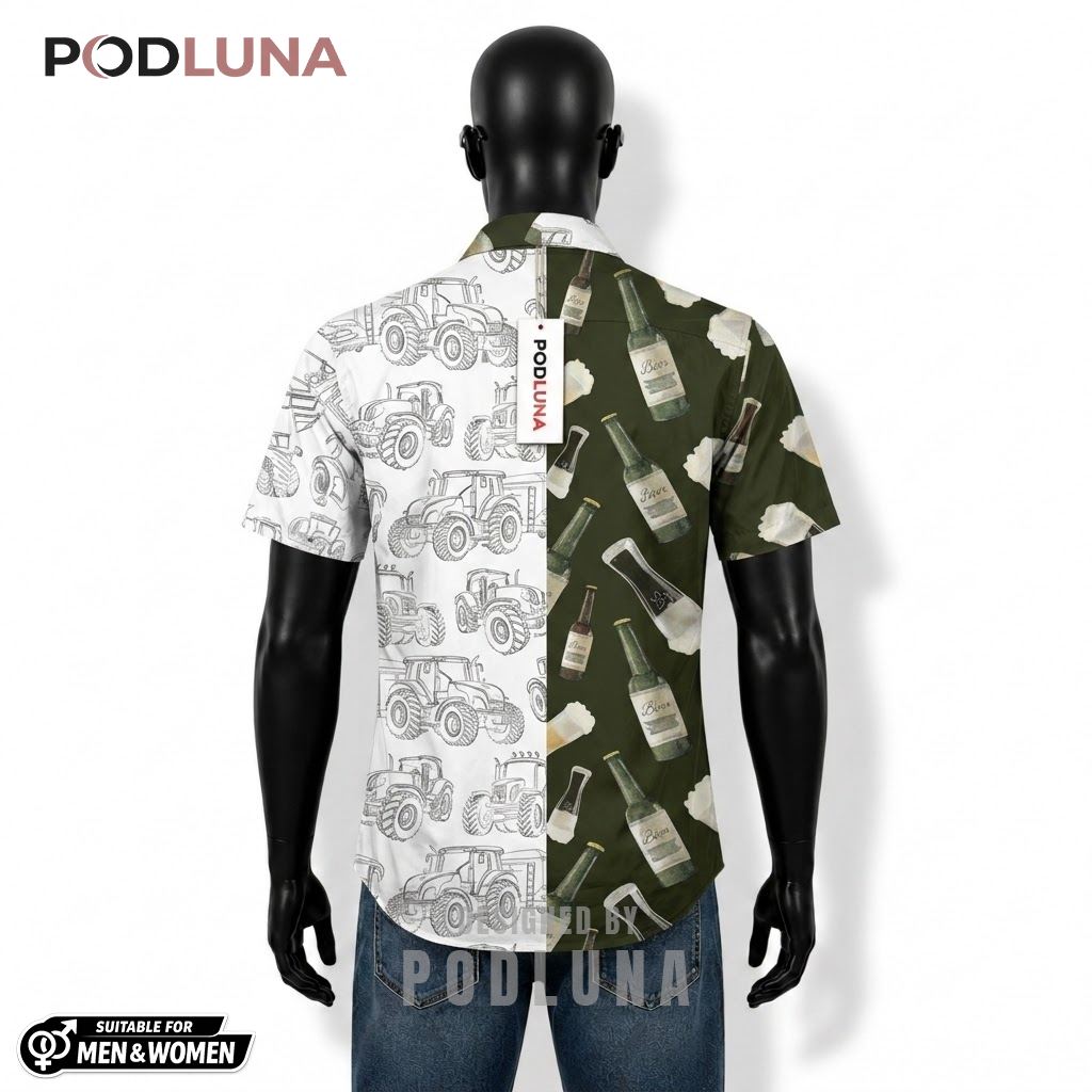 Tractor Beer Hawaiian Shirt Like And Maybe Quote Pattern Back Tractor Beer Hawaiian Shirt Like And Maybe Quote Pattern Back